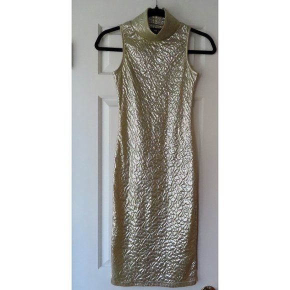 Club L Gold Lamé Bodycon Dress - Picture 1 of 5
